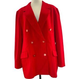 Vintage 90s Women's 16 Pendleton Blazer Red Woll Crest Buttons Made in USA